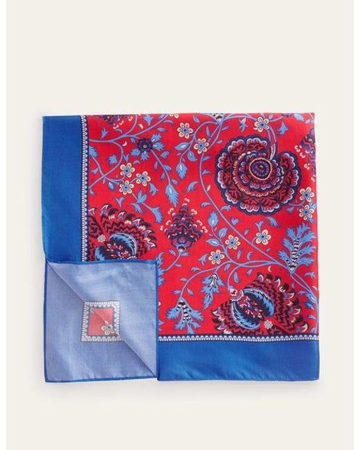 Boden Red Silk Square Scarf