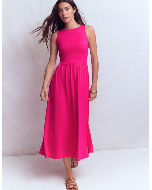 Boden Pink Saoirse Smock Back Dress