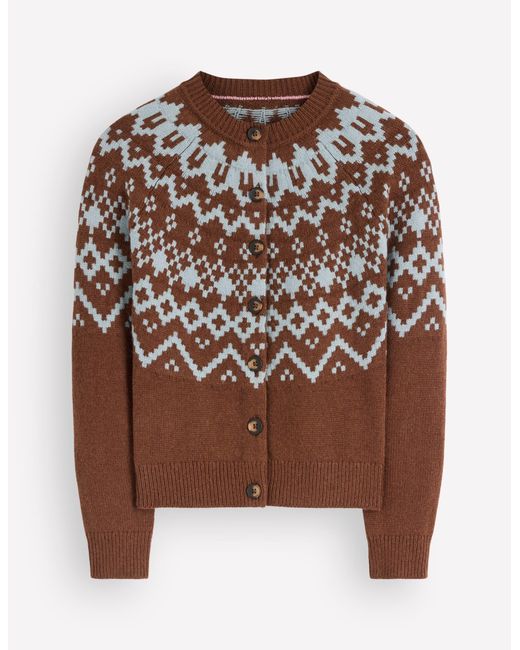 Boden Natural Mae Fair Isle Cardigan