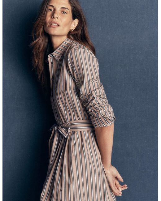 Boden Brown Alexa Cotton Midi Shirt Dress