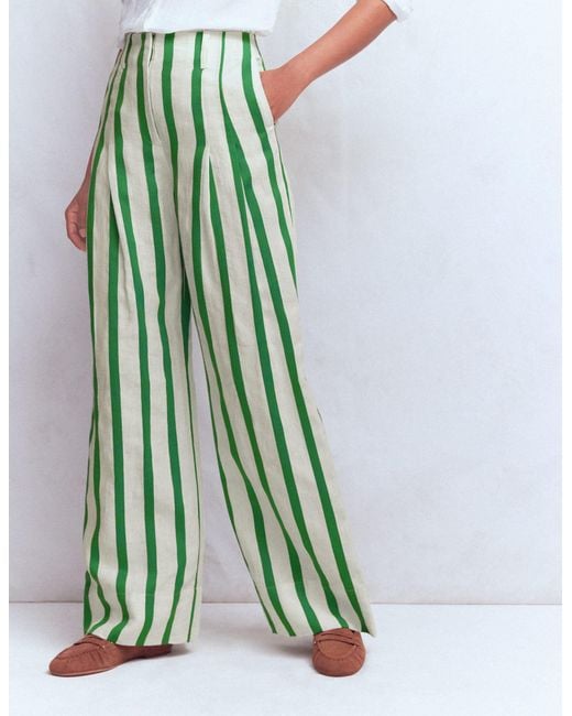 Boden White Mayfair Linen Trousers