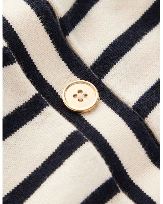 Boden White Liz Knitted Collared Cardigan
