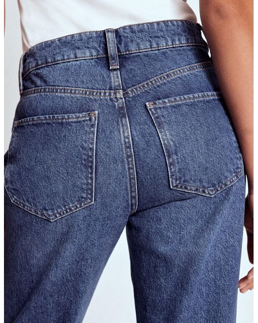 Boden Blue High Rise Straight Leg Jeans