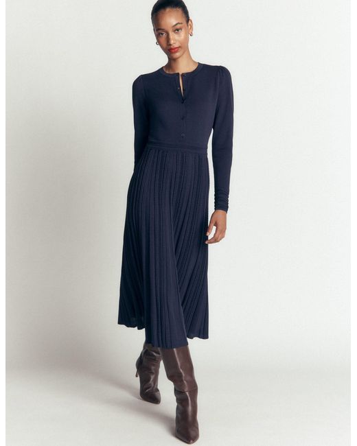 Boden Blue Cable Stitch Knitted Dress