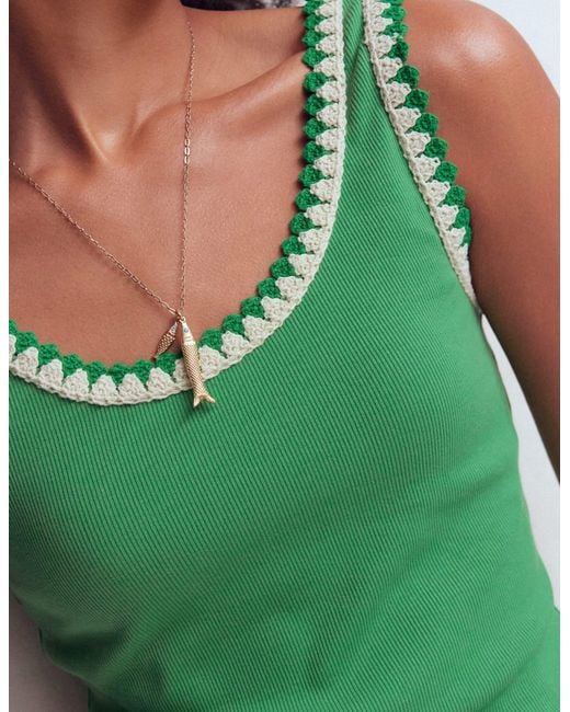 Boden Green Maddie Trim Detail Vest Top