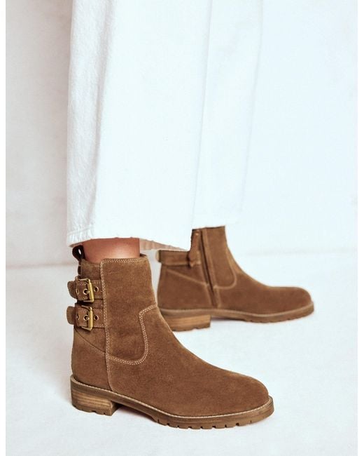 Boden Brown Buckle Ankle Boots