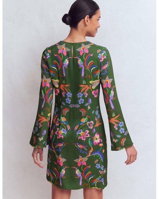 Boden Green Flared Sleeve Shift Dress