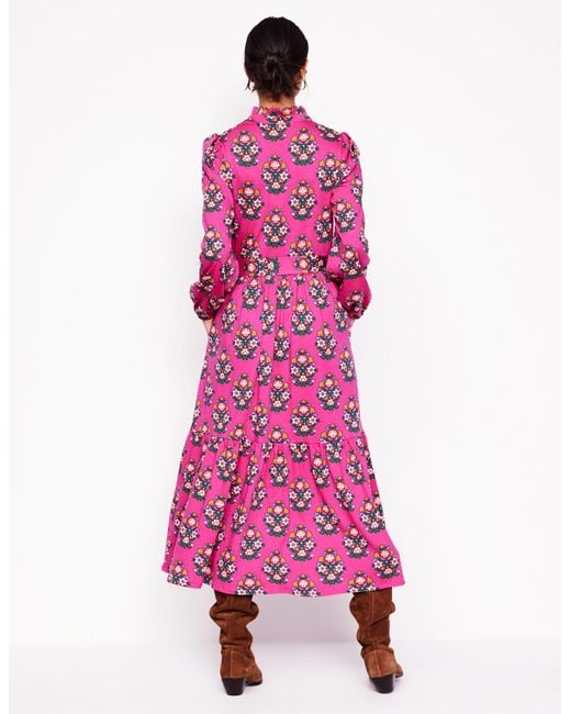 Boden Pink Willow Tiered Jersey Dress