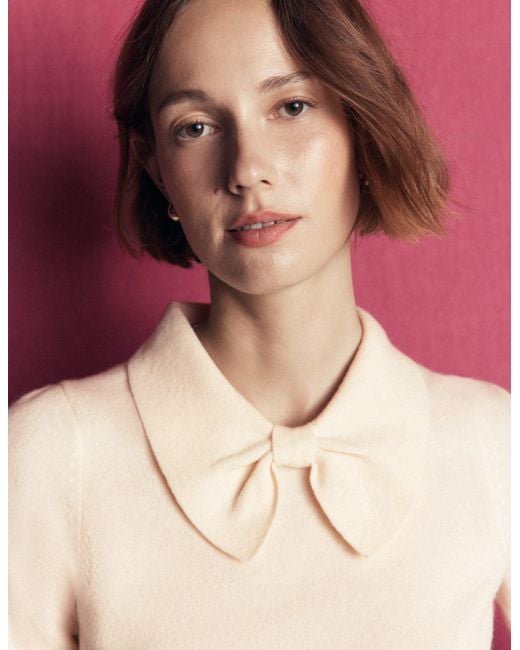 Boden Red Bow Neck Knitted Jumper