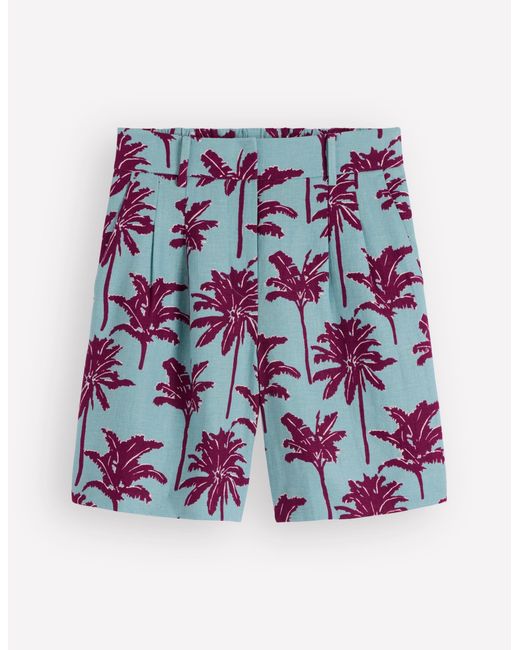 Boden Blue Kensington Linen Shorts