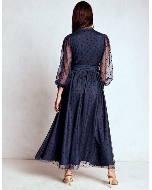 Boden Blue Tulle Ruffle Maxi Dress