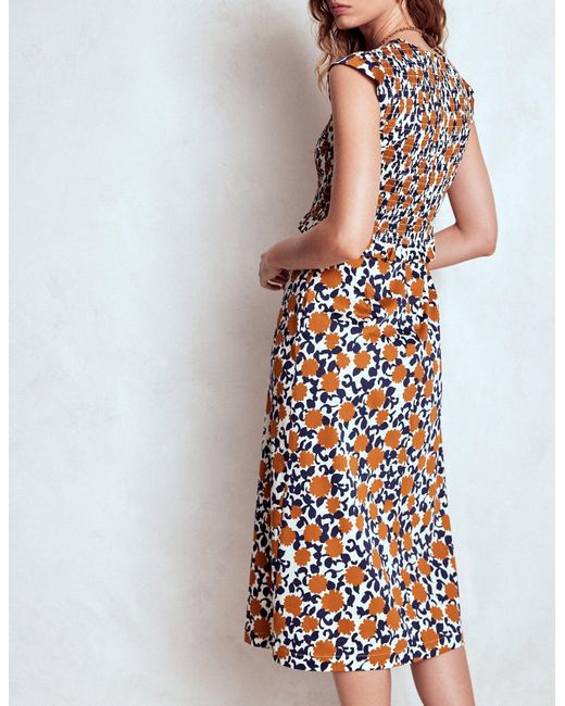 Boden Multicolor Carolina Smocked Midi Dress