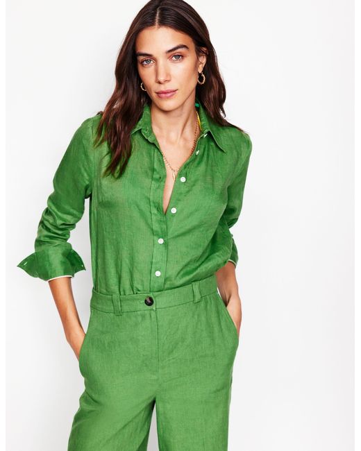 Boden Green Sienna Linen Shirt