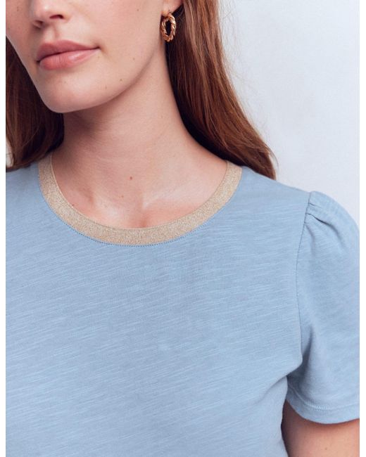 Boden Blue Metallic Trim T-Shirt