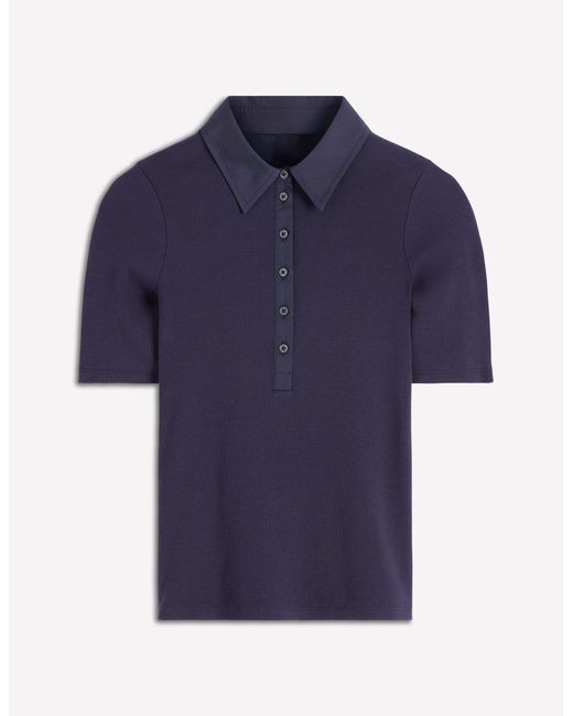 Boden Blue Collared Ribbed Henley Top