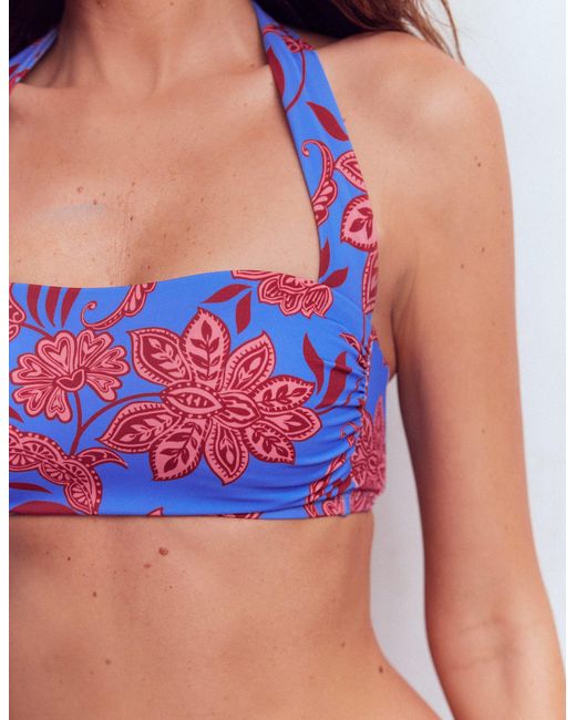 Boden Blue Kythira Ruched Bikini Top