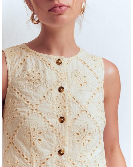 Boden White Andrea Cotton Shell Top