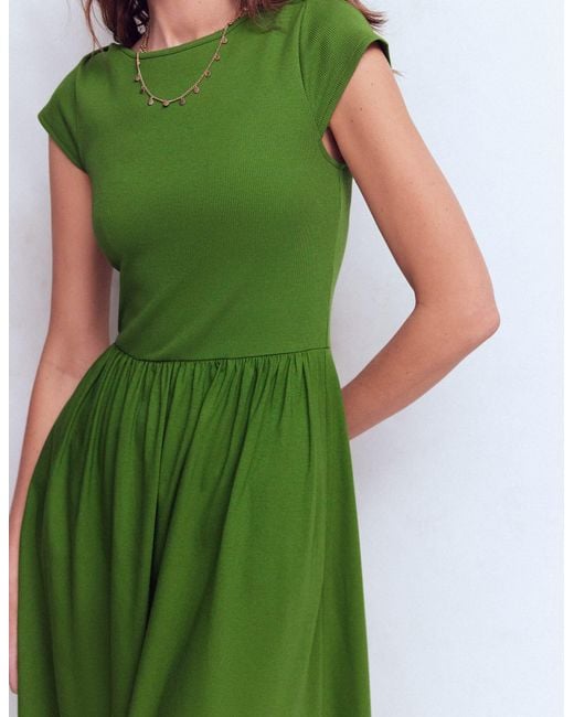 Boden Green Boat Neck Mix Dress