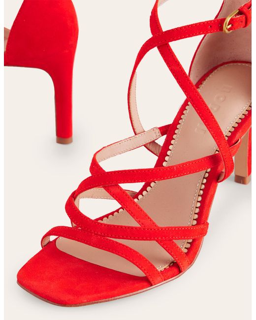 Boden Red Multi Strap Heel Sandals
