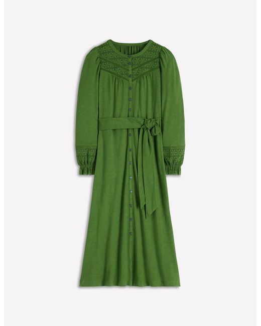 Boden Green Pippa Broderie Jersey Dress