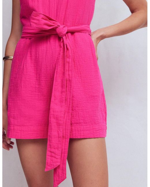Boden Pink Rosa Double Cloth Playsuit