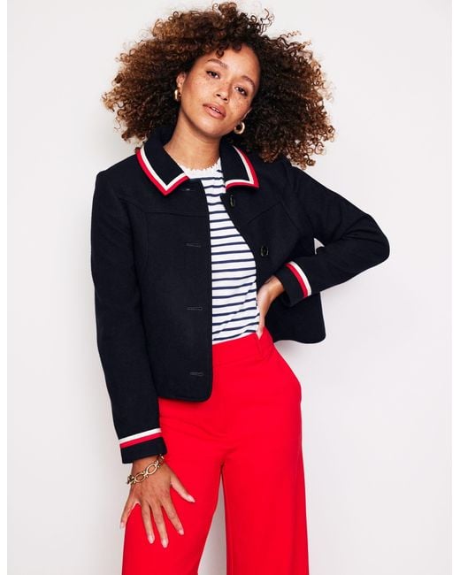 Boden Blue Oxford Melton Jacket