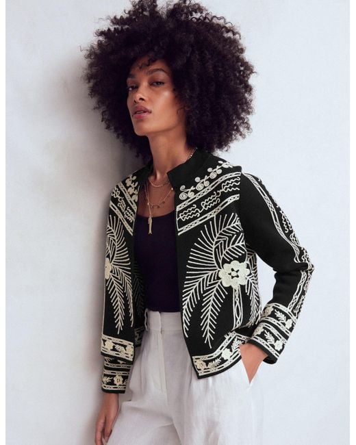 Boden Black Elena Stand Neck Jacket