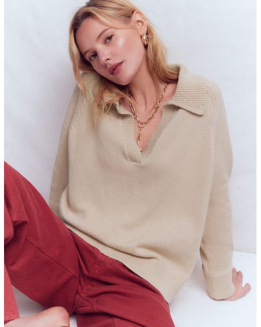 Boden Gray Cotton Henley Jumper