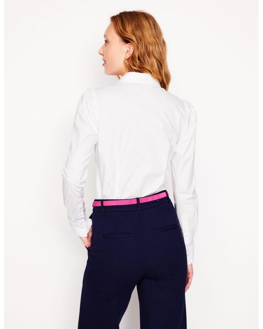 Boden White Cara Stretch Cotton Shirt