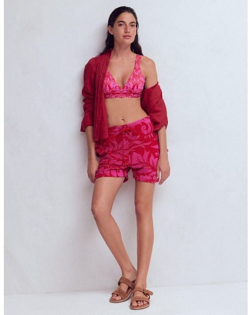 Boden Red Islington Towelling Shorts