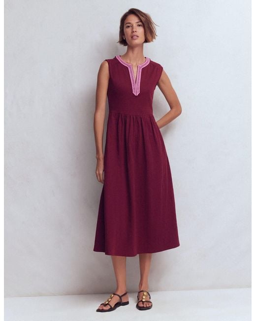 Boden Purple May Jersey Midi Dress