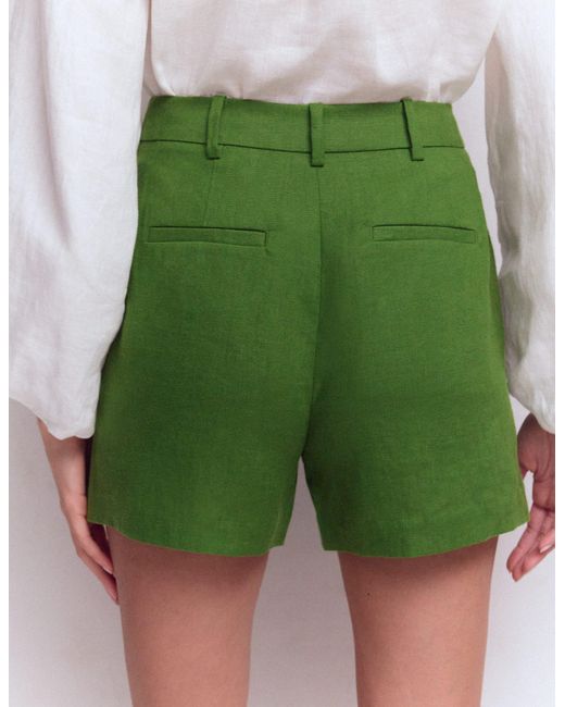 Boden Green Belgravia Linen Shorts