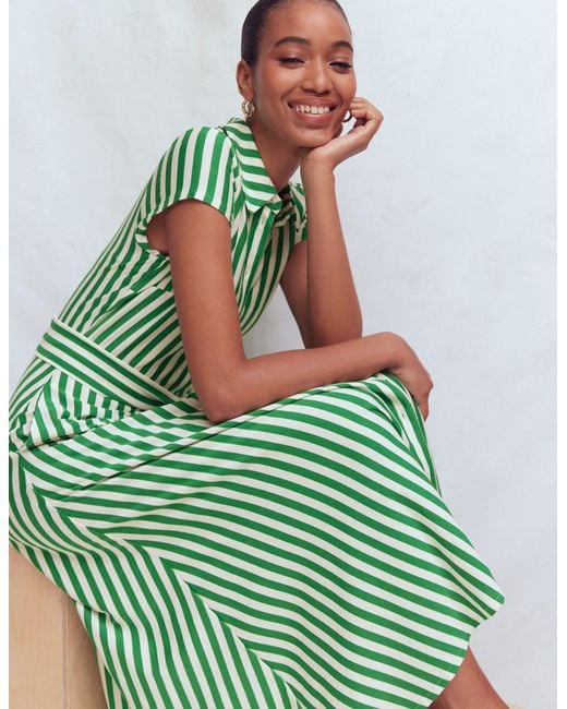 Boden Green Marcia Jersey Shirt Dress