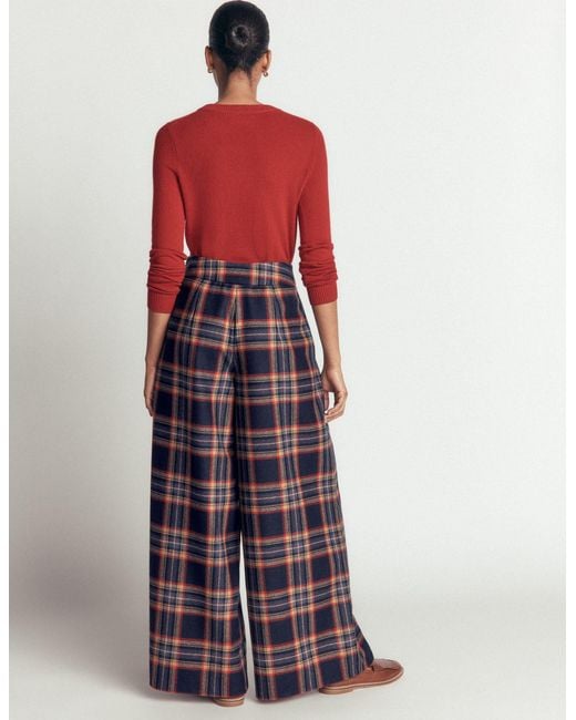 Boden White Wool Blend Pleated Culottes