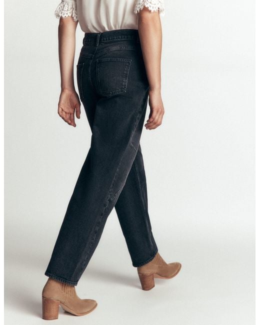 Boden Black Barrel Leg Jeans