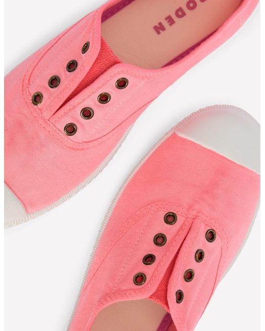 Boden Pink Laceless Canvas Plimsoll