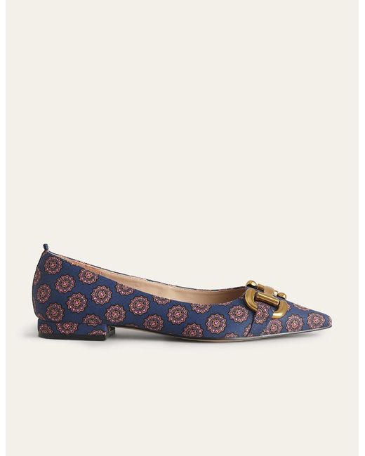 Boden Snaffle Pointed Ballet Flats French Navy in Blue | Lyst