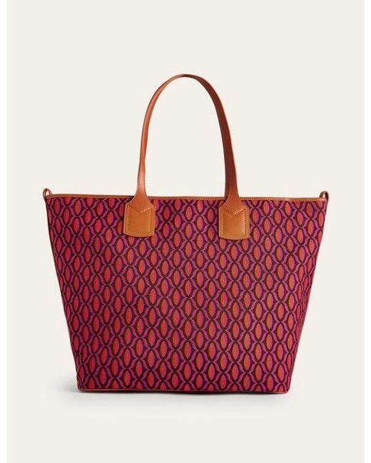 Boden Red Trapeze Tote Bag