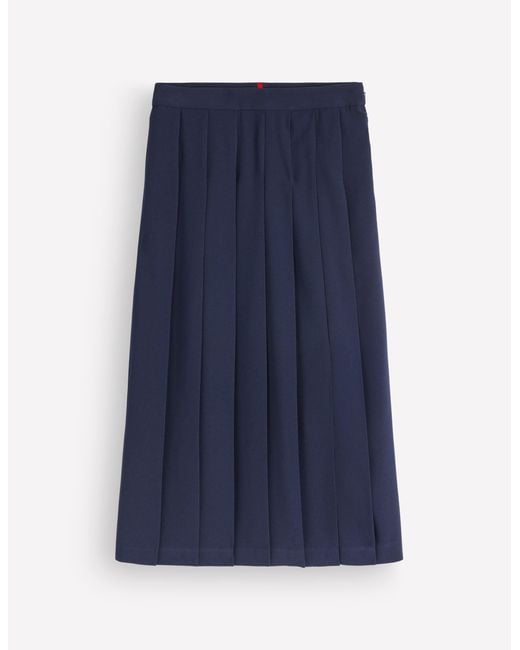Boden Blue Pleat Side Split Midi Skirt