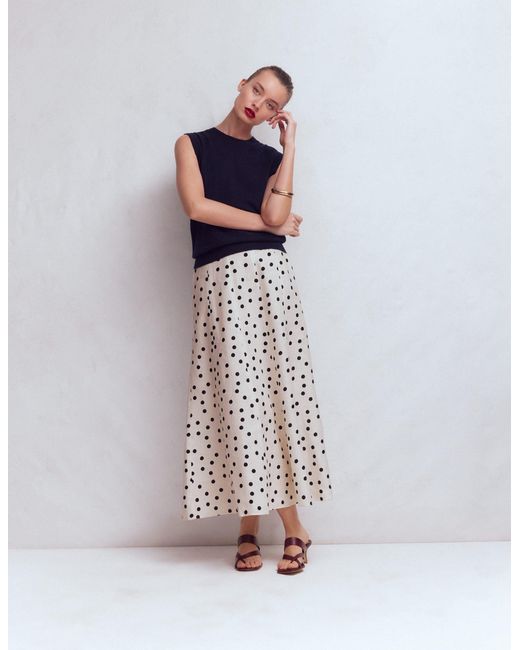 Boden White Miriam Linen Maxi Skirt