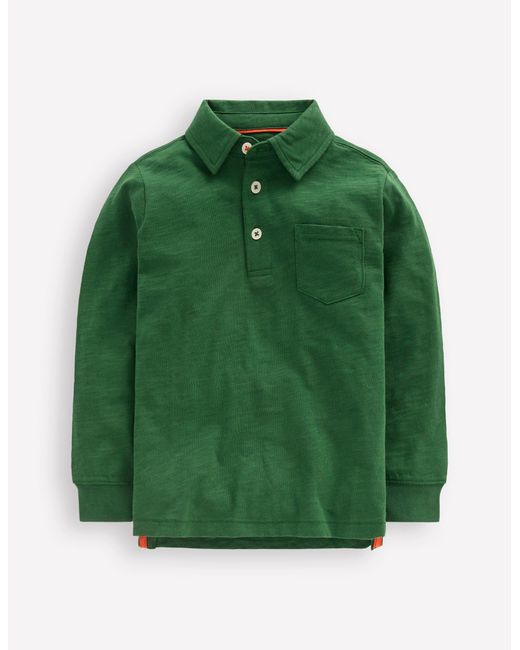 Boden Langärmliges Poloshirt Aus Flammgarn in Green für Herren