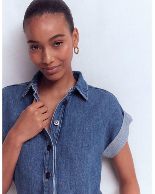 Boden Blue Kay Denim Playsuit