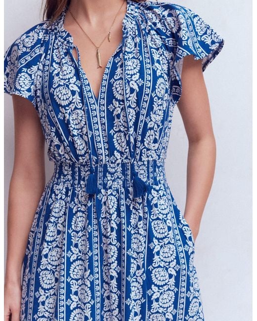 Boden Blue Tala Tiered Jersey Maxi Dress