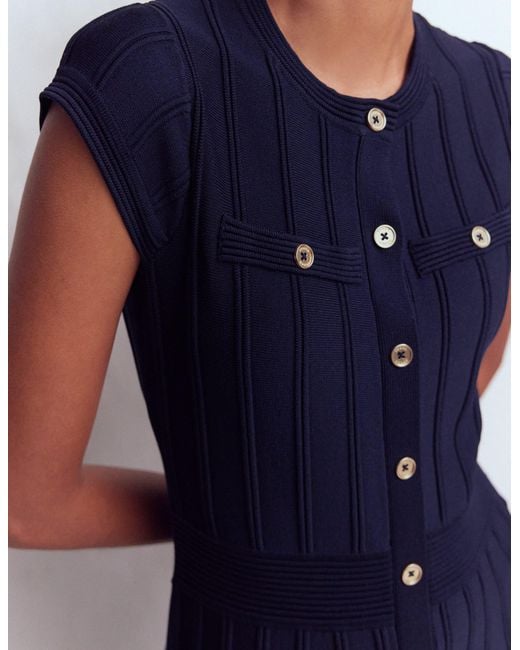 Boden Blue Cap Sleeve Knitted Dress