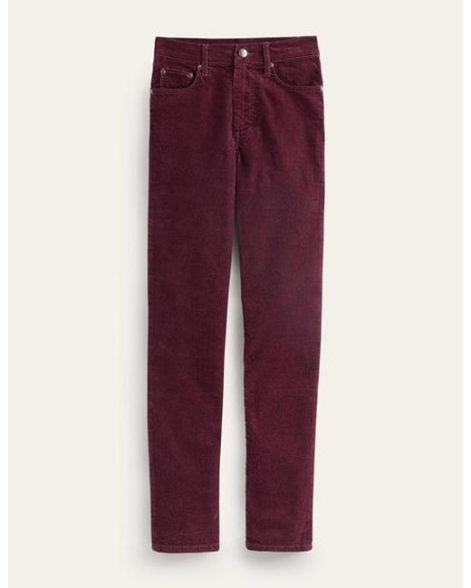Boden Purple Corduroy Slim Straight Jeans