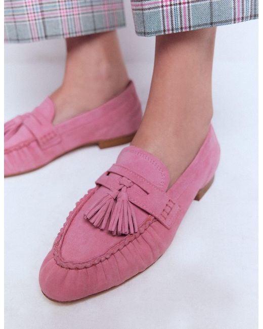 Boden Pink Soft Ruched Loafers
