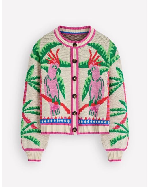Boden Green Abi Jacquard Cardigan