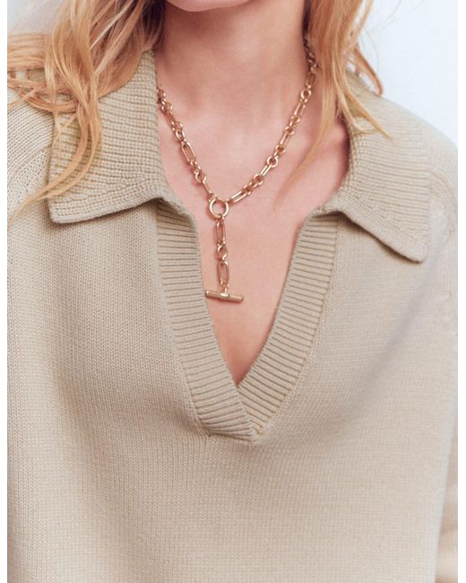 Boden Gray Cotton Henley Jumper
