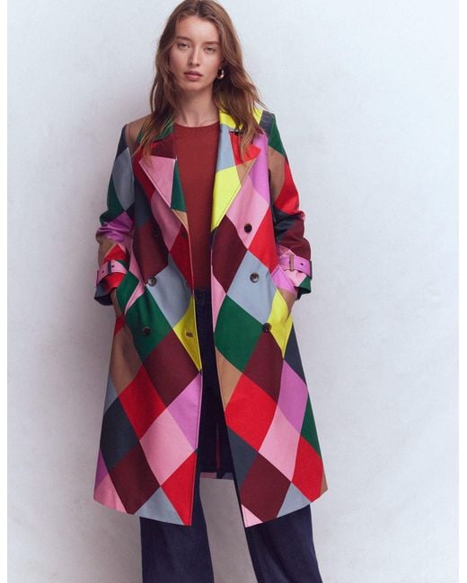 Boden Multicolor Double Breasted Trench