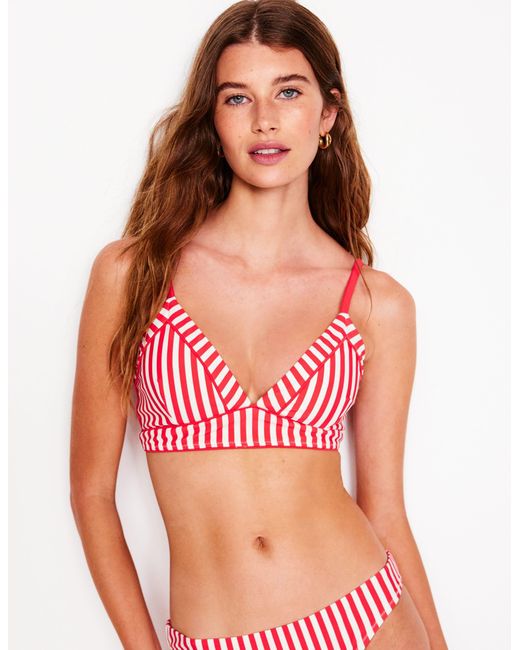 Boden Red Kasos String V Neck Bikini Top